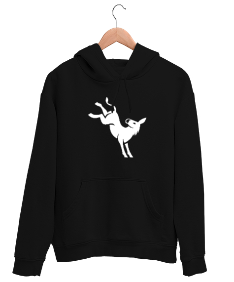 Tisho - Çifte Atan Eşek - Donkey - Komik Siyah Unisex Kapşonlu Sweatshirt