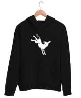 Çifte Atan Eşek - Donkey - Komik Siyah Unisex Kapşonlu Sweatshirt - Thumbnail