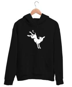 Çifte Atan Eşek - Donkey - Komik Siyah Unisex Kapşonlu Sweatshirt