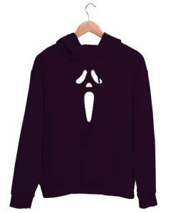 Çığlık Maske - Scream Koyu Mor Unisex Kapşonlu Sweatshirt