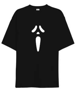 Çığlık Maske - Scream Siyah Oversize Unisex Tişört