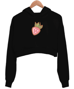 Çilek Kadın Crop Hoodie Kapüşonlu Sweatshirt