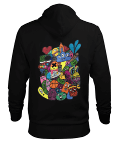 Çılgın Canavarlar Erkek Kapüşonlu Hoodie Sweatshirt