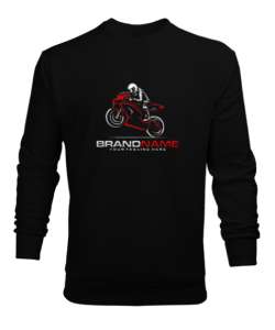 Çılgın motorcu Siyah Erkek Sweatshirt