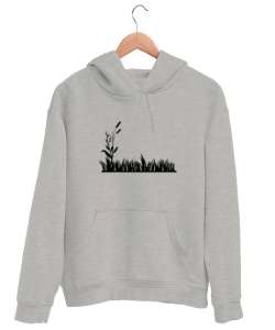 Çimen Gri Unisex Kapşonlu Sweatshirt