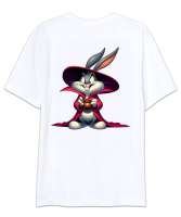 CİNGÖZ BUNNY Beyaz Oversize Unisex Tişört - Thumbnail