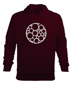 Circles Bordo TiNCiR Erkek Kapüşonlu Hoodie Sweatshirt