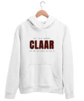 CLAAR: Balance Seeker Beyaz Unisex Kapşonlu Sweatshirt - Thumbnail