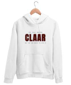 CLAAR: Balance Seeker Beyaz Unisex Kapşonlu Sweatshirt