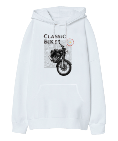 Classic Bike Oversize Unisex Kapüşonlu Sweatshirt