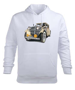 Classic Car - Klasik Araba V2 Beyaz Erkek Kapüşonlu Hoodie Sweatshirt