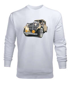 Classic Car - Klasik Araba V2 Beyaz Erkek Sweatshirt