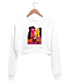 Classical Paint Kadın Crop Sweatshirt