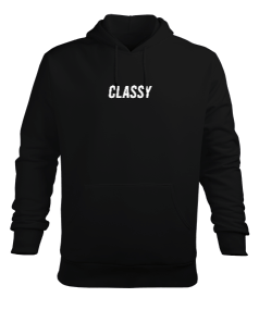 Classy Man Siyah Sweatshirt Erkek Kapüşonlu Hoodie Sweatshirt