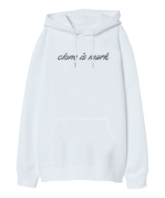 Clone is mark Oversize Unisex Kapüşonlu Sweatshirt