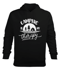 CO-01 Camping Is My Therapy Erkek Kapüşonlu Hoodie Sweatshirt