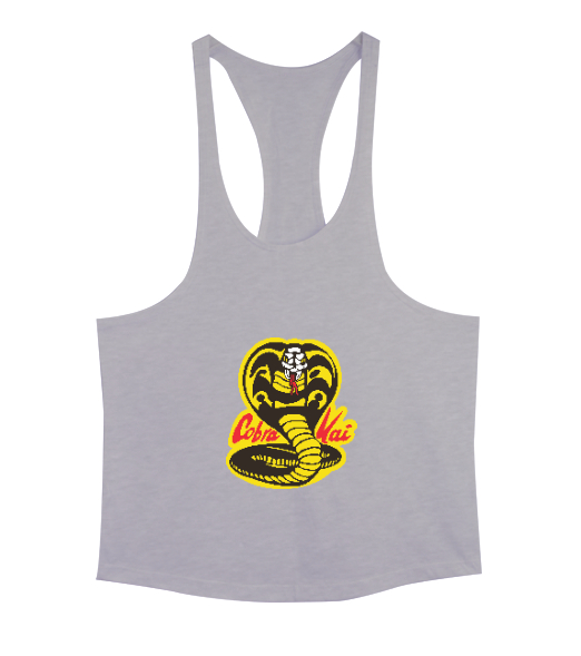 Cobra Kai Karate Kid Baskılı Gri Erkek Tank Top Atlet