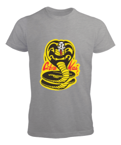 Cobra Kai Karate Kid Baskılı Gri Erkek Tişört