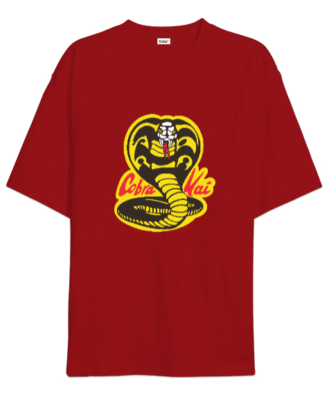 Cobra Kai Karate Kid Baskılı Kırmızı Oversize Unisex Tişört