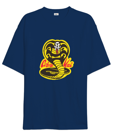 Cobra Kai Karate Kid Baskılı Lacivert Oversize Unisex Tişört