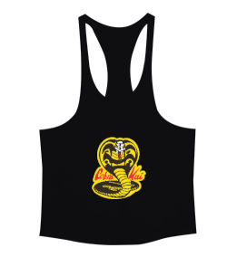 Cobra Kai Karate Kid Baskılı Siyah Erkek Tank Top Atlet