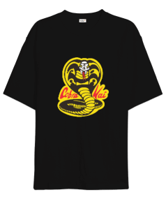 Cobra Kai Karate Kid Baskılı Siyah Oversize Unisex Tişört