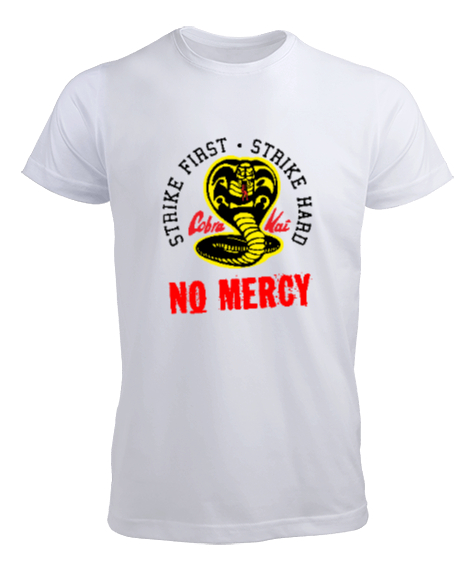 Cobra Kai No Mercy V2 Beyaz Erkek Tişört