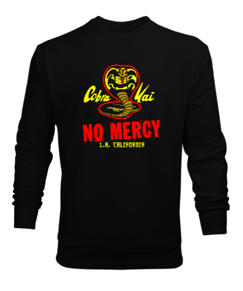 Cobra Kai No Mercy V2 Siyah Erkek Sweatshirt