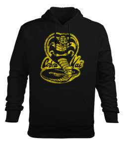 Cobra Kai Siyah Erkek Kapüşonlu Hoodie Sweatshirt