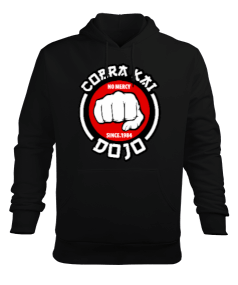 Cobra Kay Dojo Baskılı Siyah Erkek Kapüşonlu Hoodie Sweatshirt