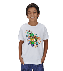 Çocuk Minecraft T-Shirt Çocuk Unisex