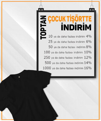 Çocuk Unisex Siyah Baskısız Toptan Tişört