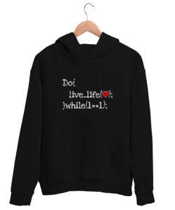 Code - Do While Döngüsü Siyah Unisex Kapşonlu Sweatshirt