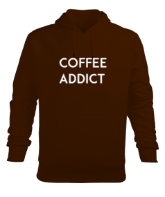 Coffee Addict Kahverengi TiNCiR Erkek Kapüşonlu Hoodie Sweatshirt