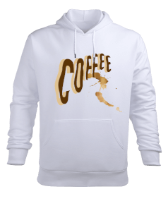 Coffee Baskılı Erkek Kapüşonlu Hoodie Sweatshirt