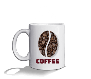 COFFEE logolu Beyaz Kupa Bardak