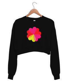 çok kalp sweatshirt Kadın Crop Sweatshirt