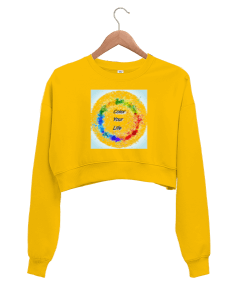 Color Your life Kadın Crop Sweatshirt