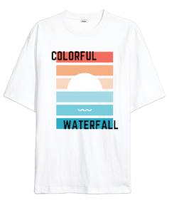 COLORFUL WATERFALL OVERSIZE Oversize Unisex Tişört