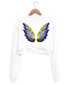 Colorful Wings Kadın Crop Sweatshirt