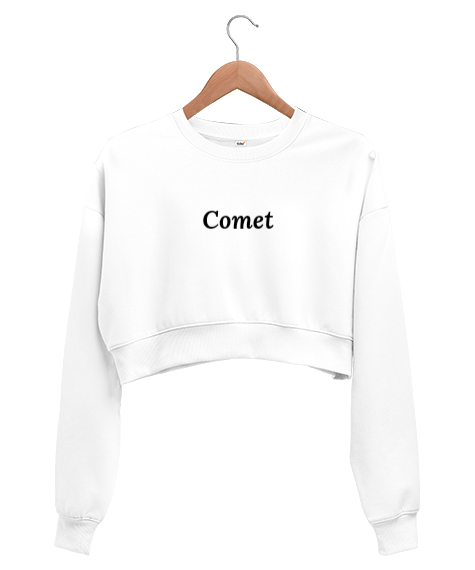 Tisho - Comet Beyaz Kadın Crop Sweatshirt