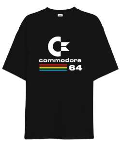 Commodore Computer Siyah Oversize Unisex Tişört