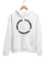 CONTINOUS Beyaz Unisex Kapşonlu Sweatshirt - Thumbnail