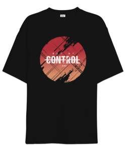 Control Out Of Siyah Oversize Unisex Tişört