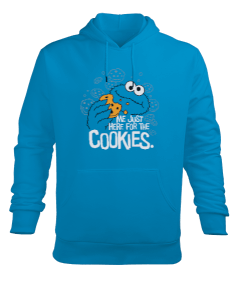 Cookie Monster Me Just Here for the Cookies Erkek Kapüşonlu Hoodie Sweatshirt