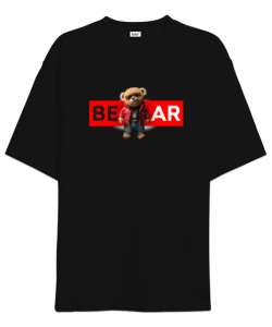 Cool Bear - Ayı Siyah Oversize Unisex Tişört