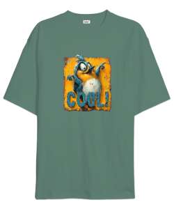 Cool Bird - Kuş Çağla Yeşili Oversize Unisex Tişört