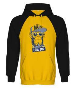 Cool Boy Sarı/Siyah Orjinal Reglan Hoodie Unisex Sweatshirt