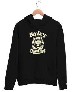 Cool Cat Dad - Havalı Baba Siyah Unisex Kapşonlu Sweatshirt