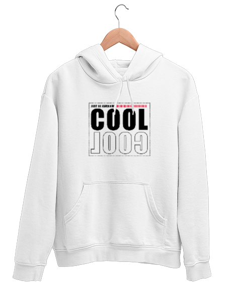 Tisho - Cool - Daima Mükemmel Ol Beyaz Unisex Kapşonlu Sweatshirt